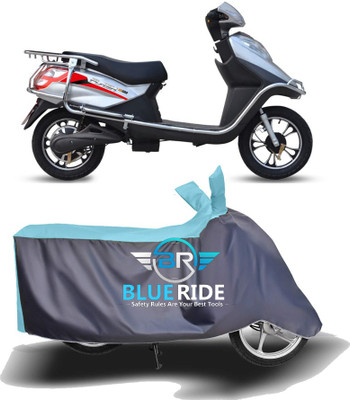 BLORIDE Two Wheeler Cover for Hero Electric(Electric Flash, Blue, Grey)