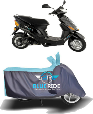 THE REAL ARV Waterproof Two Wheeler Cover for Hero Electric(Electric Wave Dx, Blue, Grey)