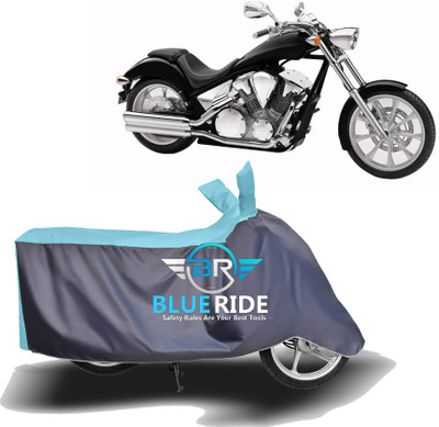 BLORIDE Two Wheeler Cover for Honda(VT 1300CX, Blue, Grey)