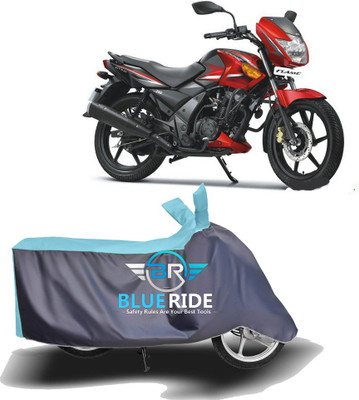 BLOERIDE Two Wheeler Cover for TVS(Flame 125, Blue, Grey)