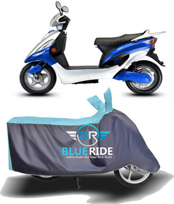 BLOERIDE Two Wheeler Cover for Hero Electric(Electric Maxi, Blue, Grey)