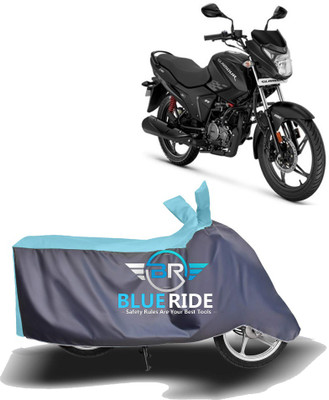 BLORIDE Two Wheeler Cover for Hero(Glamour, Blue, Grey)