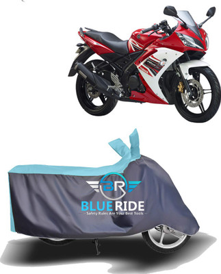 THE REAL ARV Waterproof Two Wheeler Cover for Yamaha(R15 s, Blue, Grey)