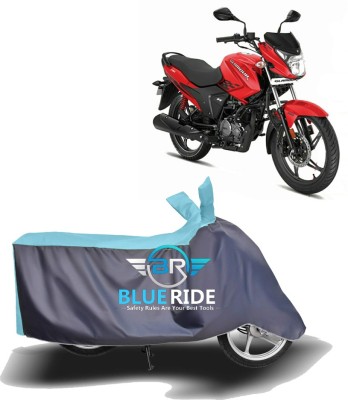 BLOERIDE Two Wheeler Cover for Hero(Glamour i3s, Blue, Grey)