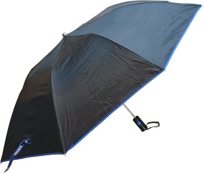 PGen 2 Fold Nylon Blue Piping Fashionable Umbrella for Rain, Monsoon, Sun. Umbrella(Blue)