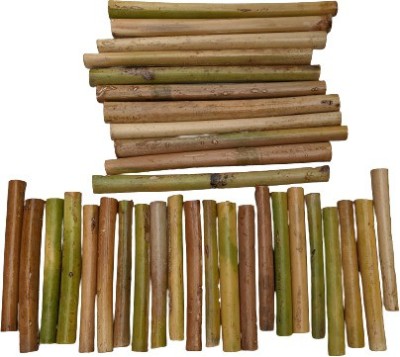 Tryme Silambam Cane Wooden Bamboo raw materials, Set of 10 | Wood Dowels | Solid Hardwood Sticks for Crafting, Macrame, DIY & More | Sanded Smooth, Kiln Dried, Natural Wood, Unfinished (12 inches)