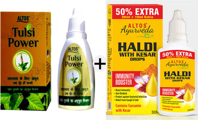 ALTOS Ayurveda TULSI and HALDI KESAR DROPS(Pack of 2, 60 ml)
