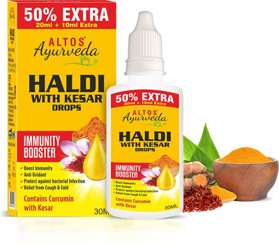 ALTOS Haldi With Kesar Drops 30ml+30ml(Pack of 2, 60 ml)