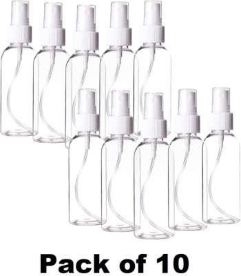 LAMANSH Spray Bottle, Refillable Sprayer for Hand Sanitizer Empty Trigger Sprayer withMist 100 ml Spray Bottle(Pack of 10, White, Plastic)