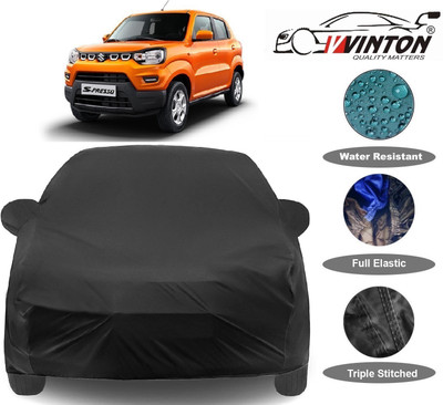 V VINTON Car Cover For Maruti Suzuki S-Presso (With Mirror Pockets)(Black)