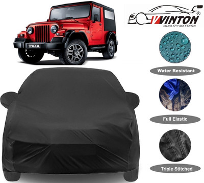V VINTON Car Cover For Mahindra Thar (With Mirror Pockets)(Black)