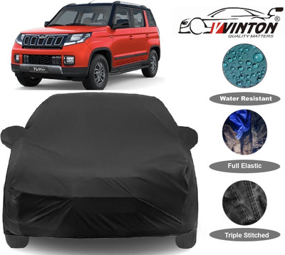 V VINTON Car Cover For Mahindra TUV300 (With Mirror Pockets)(Black)