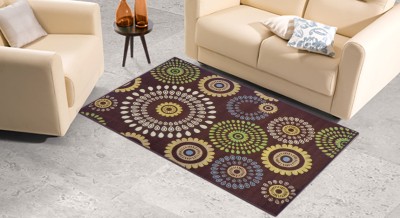 STATUS Brown Polyester Carpet(3 ft,  X 5 ft, Rectangle)