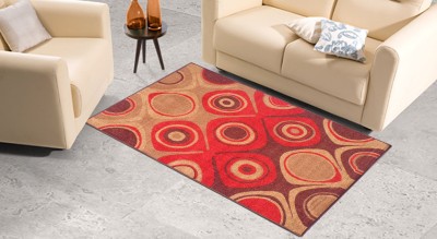 STATUS Red Polyester Carpet(3 ft,  X 5 ft, Rectangle)