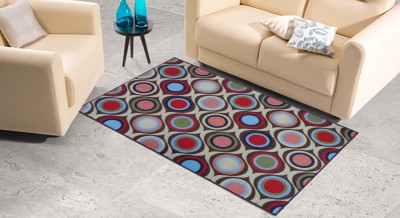STATUS Blue Polyester Carpet(3 ft,  X 5 ft, Rectangle)