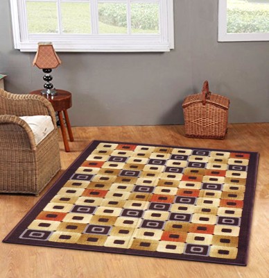 STATUS Brown Polyester Carpet(4 ft,  X 6 ft, Rectangle)