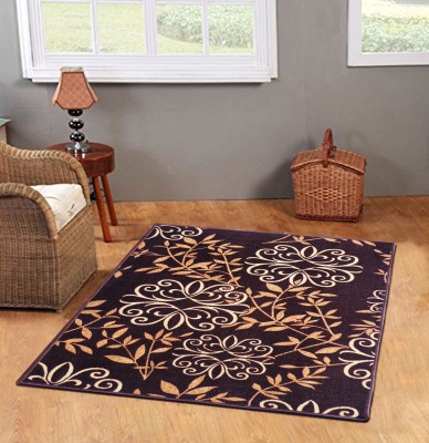 STATUS Brown Polyester Carpet(4 ft,  X 6 ft, Rectangle)