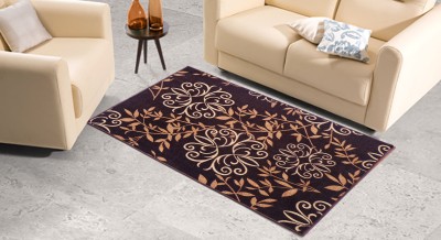 STATUS Brown Polyester Carpet(3 ft,  X 5 ft, Rectangle)