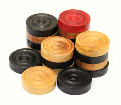 Spocco ™Wooden 24 Carrom Coins goti with 1 Striker Carrom Pawns(Pack of 24)