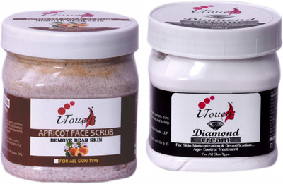 I TOUCH HERBAL Apricot Scrub 500 ml + Diamond Cream 500 ml ( Pack Of 2 x 500 ml )(2 Items in the set)