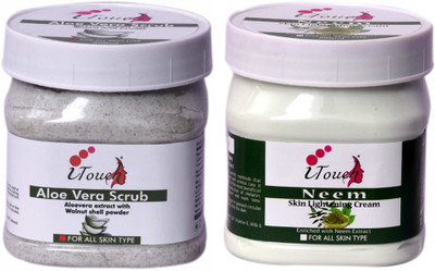 I TOUCH HERBAL Aloevera Scrub 500 ml + Neem Cream 500 ml ( Pack Of 2 x 500 ml )(2 Items in the set)