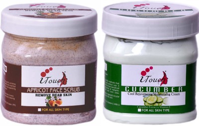 I TOUCH HERBAL Apricot Scrub 500 ml + Cucumber Cream 500 ml ( Pack Of 2 x 500 ml )(2 Items in the set)