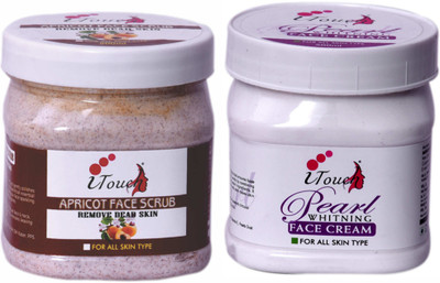 I TOUCH HERBAL Apricot Scrub 500 ml + Pearl Cream 500 ml ( Pack Of 2 x 500 ml )(2 Items in the set)