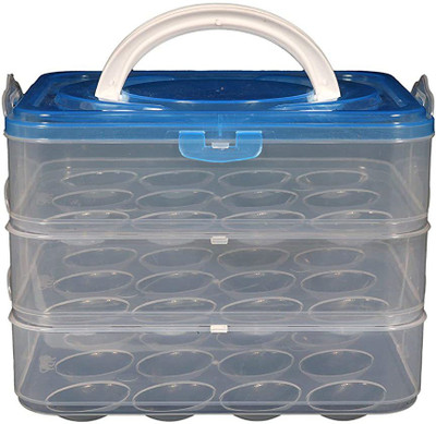 REVASTSKY Plastic Egg Container  - 3 dozen(Blue, Clear)