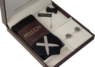 PELUCHE Brass Tie & Cufflink(Black)