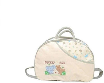 Hanu Enterprises New Born Baby Multipurpose Polyester Diaper/Mother Bag with Holder Diaper Changing Multi Compartment Diaper Bag(Beige)