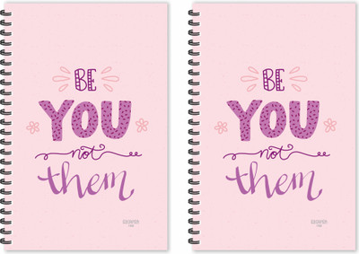 ESCAPER Be You Not Them (Ruled - A5 Size - Pack of 2 Diaries) Designer Motivational Diaries, Quotes on Diaries A5 Diary Ruled 80 Pages(Purple, Pink, Pack of 2)