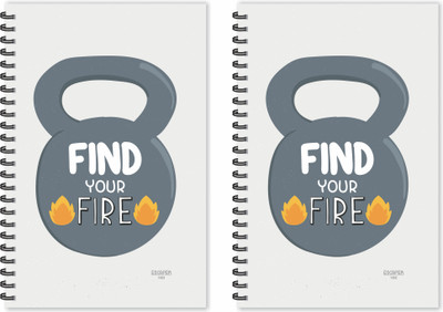 ESCAPER Find Your Fire (Ruled - A5 Size - Pack of 2 Diaries) Designer Motivational Diaries, Quotes on Diaries A5 Diary Ruled 160 Pages(Multicolor, Pack of 2)