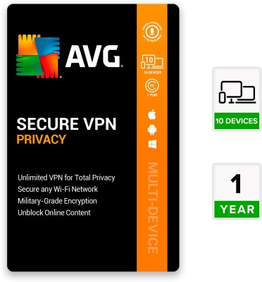 AVG VPN Security 10 Devices PC (PC, Mac, Android) 1 Year VPN Security (Email Delivery - No CD)(Home Edition)