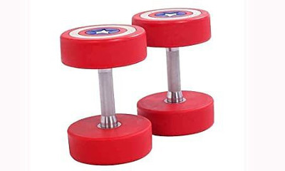 HACKERX Premium Rubber Coated Dumbbell 10 kg (Set of 2 of 5 kg ) Fixed Weight Dumbbell(10 kg)