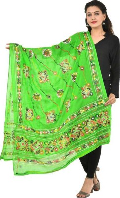 raj-rajeshwari collection Cotton Blend Embroidered Women Dupatta