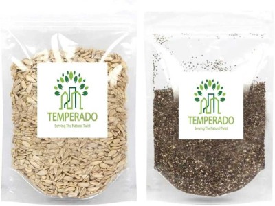 Temperado Raw Chia and Sunflower Seeds Combo| seeds mix 500gm Pack of 2 ( 250gm each) Chia Seeds, Sunflower Seeds(500 g, Pack of 2)