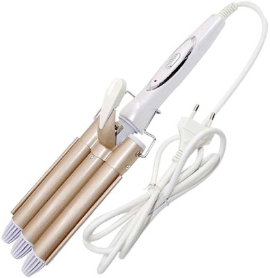 KE MEY Professional lady Hair Curling Iron Ceramic Triple Barrel Hair Curler Irons Hair Wave Waver Styling Tool Electric Hair Curler(Barrel Diameter: 17.2 cm)