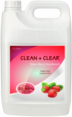 clean + clear ORGANIC strawberry Handwash |Germs Protection|RefillPack |5Liter Hand Wash Can (5 L) Hand Wash Can (5000 ml)