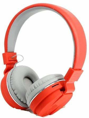 AVIKA Crystal Clear Sound Deep Bass, Support FM & SD Card Slot, Music/Calling Control Bluetooth & Wired(Red, On the Ear)
