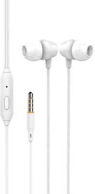 Meyaar RP-2208 in-Ear Earphones with High Bass & HD Headset with Mic Wired Headset(White, High Definition Audio, in-Ear Headphones, Pluss RP- 2208, Calling Mic for meeting, In the Ear)