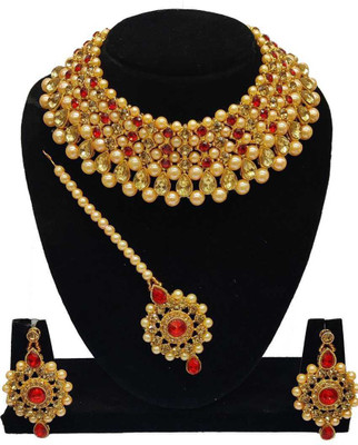 CATALYST Alloy Gold-plated Red, Silver Jewellery Set(Pack of 1)