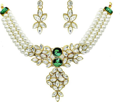 CATALYST Alloy Gold-plated White Jewellery Set(Pack of 1)