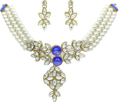 CATALYST Alloy Gold-plated Blue, White, Silver Jewellery Set(Pack of 1)