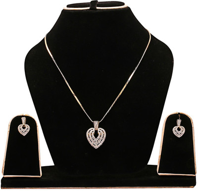 Mekkna Alloy Gold-plated White Jewellery Set(Pack of 1)