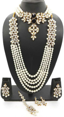 CATALYST Mother of Pearl Gold-plated White, Black, Silver Jewellery Set(Pack of 1)