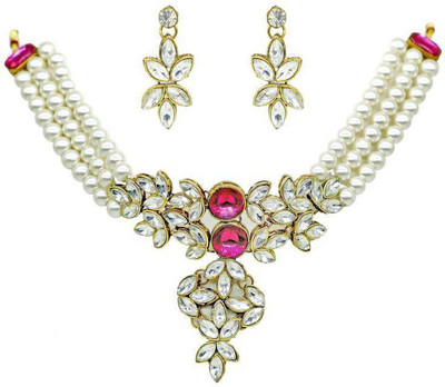 CATALYST Alloy Gold-plated White, Silver, Pink Jewellery Set(Pack of 1)