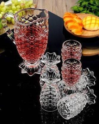Namaste Kitchen Premium quality water and juice Jug & Glass set (1.5 L Jug) Jug Glass Tray Set(GLASS)