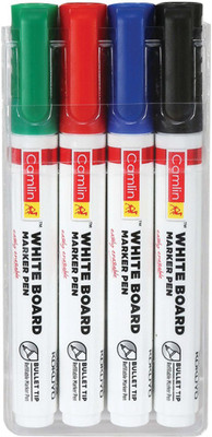 Camlin White Board Marker Pens(Set of 4, Black, Blue, Red, Green)