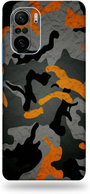OggyBaba Mi 11X Pro, Phone Back side Protector and Camera Protector Mobile Skin(Ultra Super Orange-Camouflage Skin Skin Matte Finish)