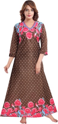 Nightify Women Nighty(Brown)